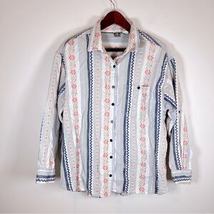 Vintage futures embroidered button down top